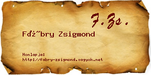 Fábry Zsigmond névjegykártya